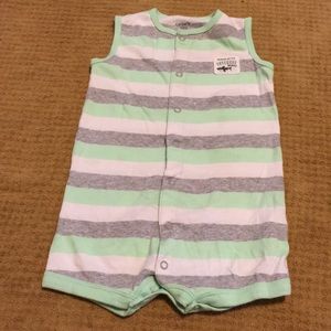 🐾Striped romper with shark on the bum🐾